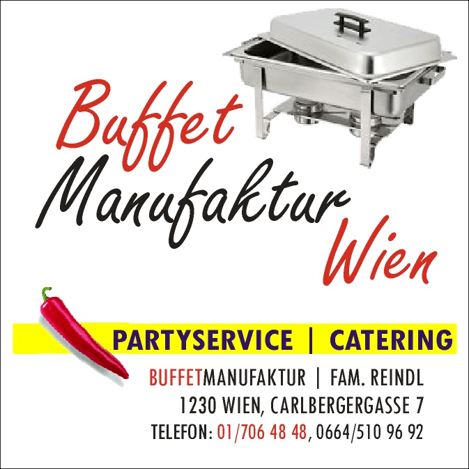 Bestellen Sie Ihr Buffet bei uns zum Fixpreis. Inklusive Lieferung, Tellern, Besteck, Warmhaltern, ...