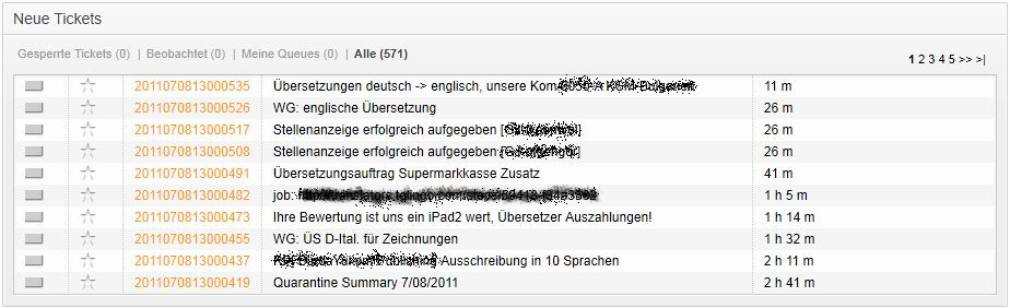 Neue Tickets