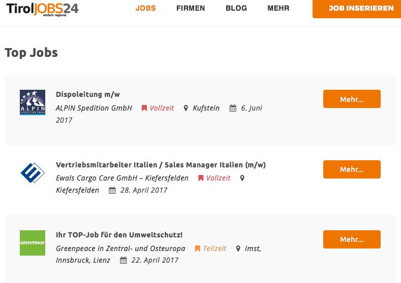 Aktuelle Jobangebote auf https://tiroljobs24.at