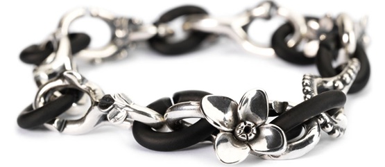 X by Trollbeads Armband in Silber und Kautschuk